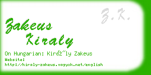 zakeus kiraly business card